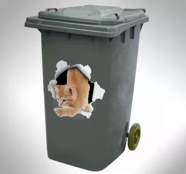 Mülltonnenaufkleber Katze - TenStickers