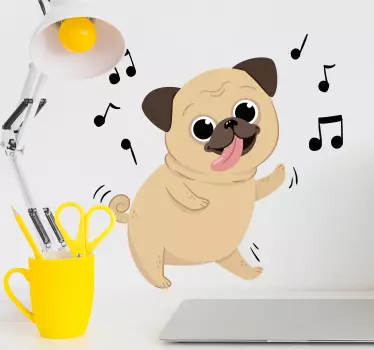 Musikalischer Hund Tier Wandtattoo - TenStickers