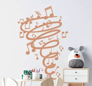 musiknoten musikalischer aufkleber - TenStickers