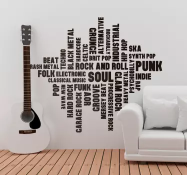 Musikstile nach hause wandaufkleber - TenStickers