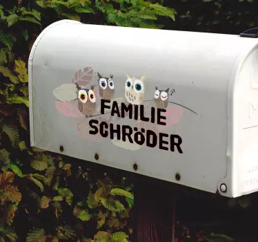 Namensschild Aufkleber Eule - TenStickers