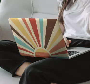 Notebook Aufkleber Abstrakter vintage sonnenuntergang - TenStickers