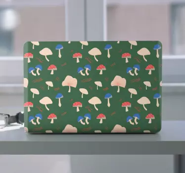 Notebook Aufkleber Rote und weiße realistische pilze - TenStickers