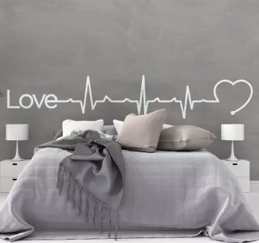 Text Aufkleber Kardiograph Liebe Herz - TenStickers