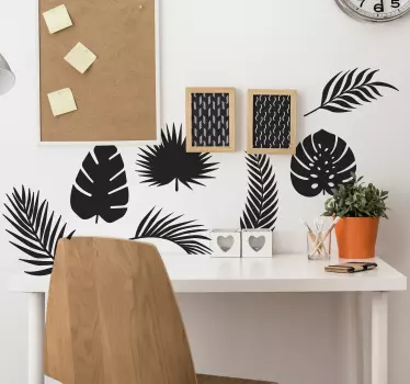 Palmblätter Pflanzen Wandtattoo Set - TenStickers