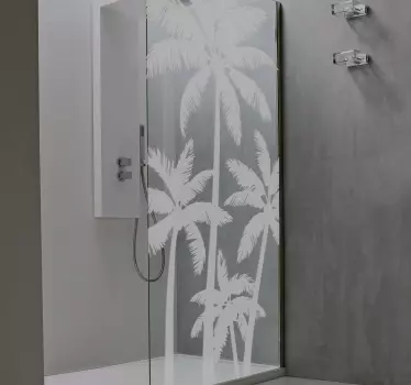 Palmen dusche wandaufkleber - TenStickers