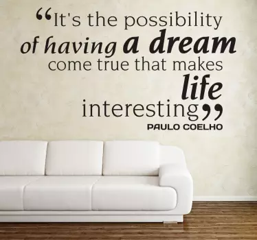 Paulo Coelho Zitat Sticker - TenStickers
