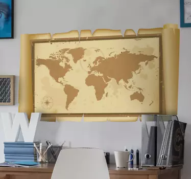 Pergament Weltkarte - TenStickers