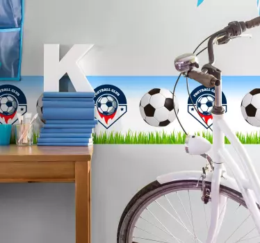 Personalisiertes Fußballdesign Wandtattoo Jugendzimmer - TenStickers
