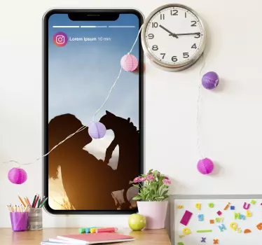 Personalisierbares Instagram Story Foto Wandtattoo - TenStickers