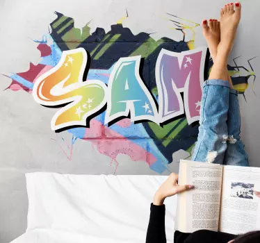 Personalisierter Aufkleber Wand Graffiti - TenStickers