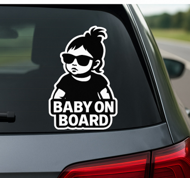 Personalisierter sticker lustiges baby-mädchen an bord - TenStickers