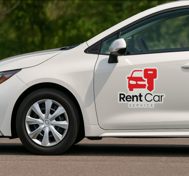 Personalisierter sticker mietwagen einfaches logo - TenStickers