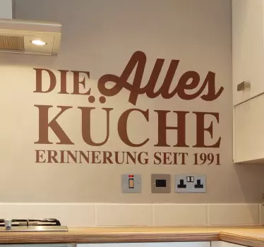 Persönlicher Küchen Sticker - TenStickers