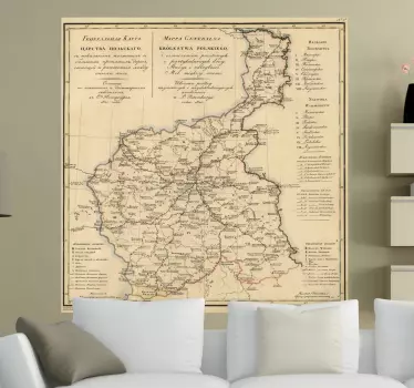Polen Karte 1820 Aufkleber - TenStickers