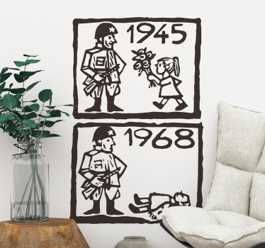 Prager Frühling Karikatur Wandtattoo - TenStickers