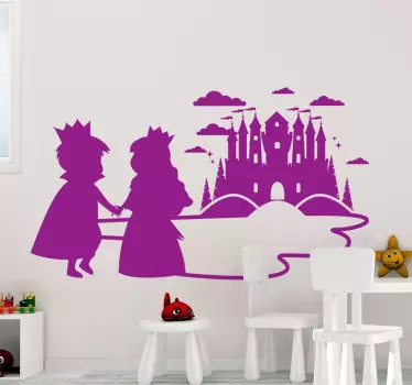 Prinz und Prinzessin Kinder Märchen Wandtattoo - TenStickers