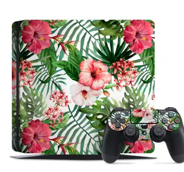 Blumen Sticker PS4 Skin Tropische Blumen - TenStickers
