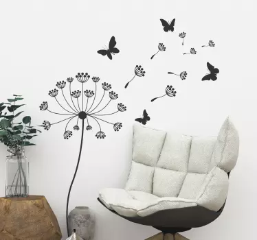 Pusteblume und Schmetterlinge Wandtattoo - TenStickers