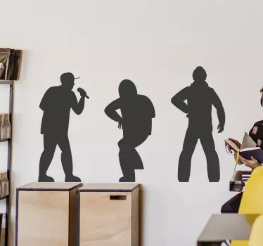 Rap Sänger Schatten Silhouette Wandaufkleber - TenStickers