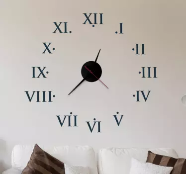 Wandtattoo Uhr Römische Zahlen - TenStickers