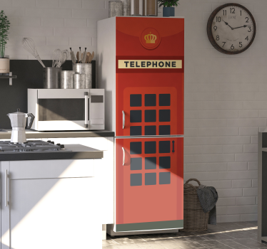 Rote uk telefonzelle kühlschrank wrap - TenStickers
