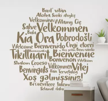 Rundes willkommen text wandtattoo - TenStickers