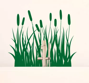 Schilf Gras einfarbiger Pflanzen Wandaufkleber - TenStickers