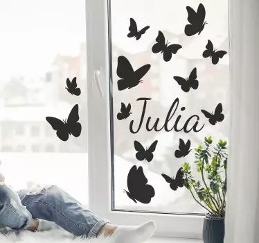Schmetterlinge im fenster sticker - TenStickers
