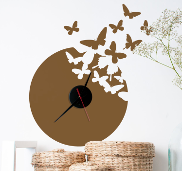 Wandtattoo Uhr Schmetterlinge - TenStickers
