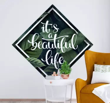 schönes leben pflanze wandtattoo - TenStickers