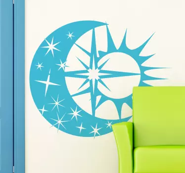 Sonne Mond und Stern Aufkleber - TenStickers