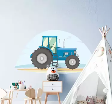Spielzeug Aufkleber Blaue traktorillustration - TenStickers