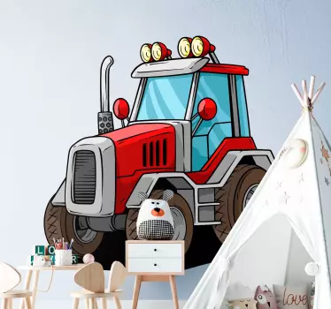 Spielzeug Aufkleber Großer roter traktor - TenStickers