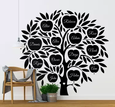 Stammbaum Namen Baum Wandaufkleber - TenStickers