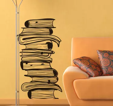 Dekorativer Aufkleber Stapel Bücher - TenStickers