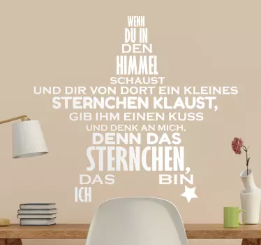 Stern mit Text Wandtattoo - TenStickers