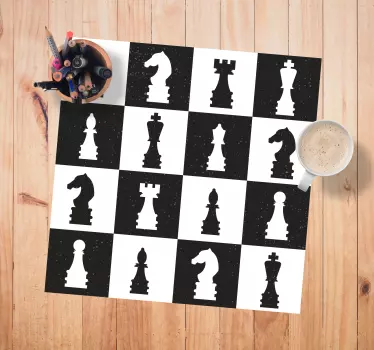 Sticker Brettspiel Schwarz-weiß-schachdesign - TenStickers