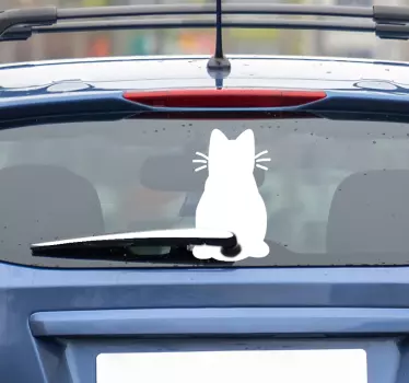 Aufkleber Katze Fensterwischer - TenStickers