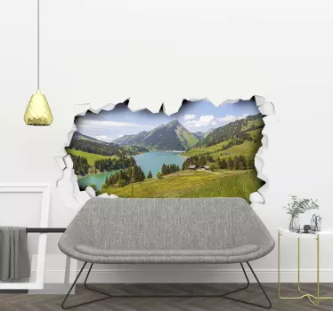 Sticker Natur Berg- und waldmauer reißen - TenStickers