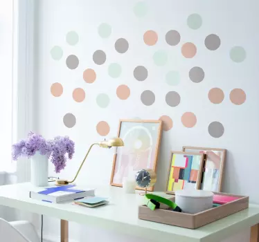 Kreise in Pastellfarben Wandtattoo Wohnzimmer - TenStickers