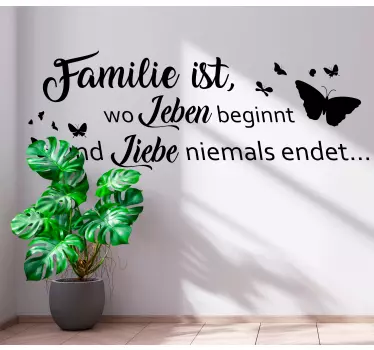 Sticker Zitat Familie ist leben und liebe - TenStickers