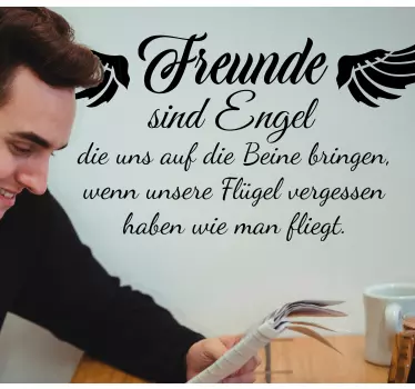 Sticker Zitat Freunde sind engel - TenStickers