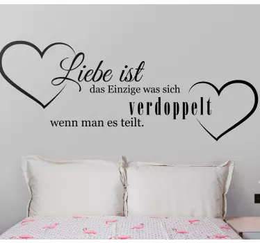 Sticker Zitat Liebe zu teilen wird es verdoppeln - TenStickers