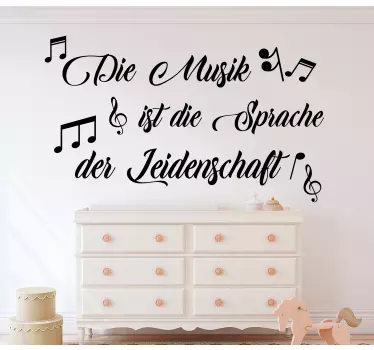 Sticker Zitat Musik ist leidenschaft - TenStickers