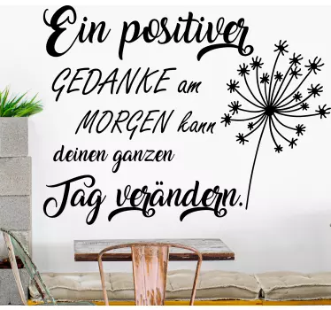 Sticker Zitat Positive einstellung am morgen - TenStickers