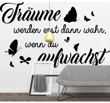 Sticker Zitat Träume werden wirklichkeit - TenStickers