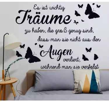 Sticker Zitat Verliere keine träume - TenStickers