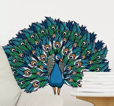 Stolzer Pfau Vogel Wandtattoo - TenStickers