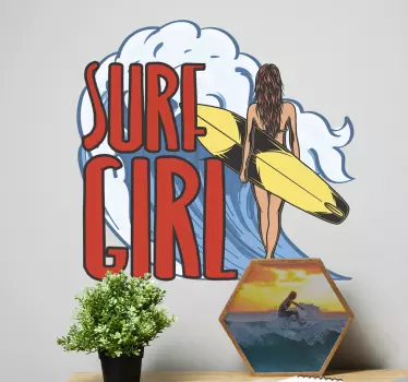 Surf girl surf wandtattoo - TenStickers